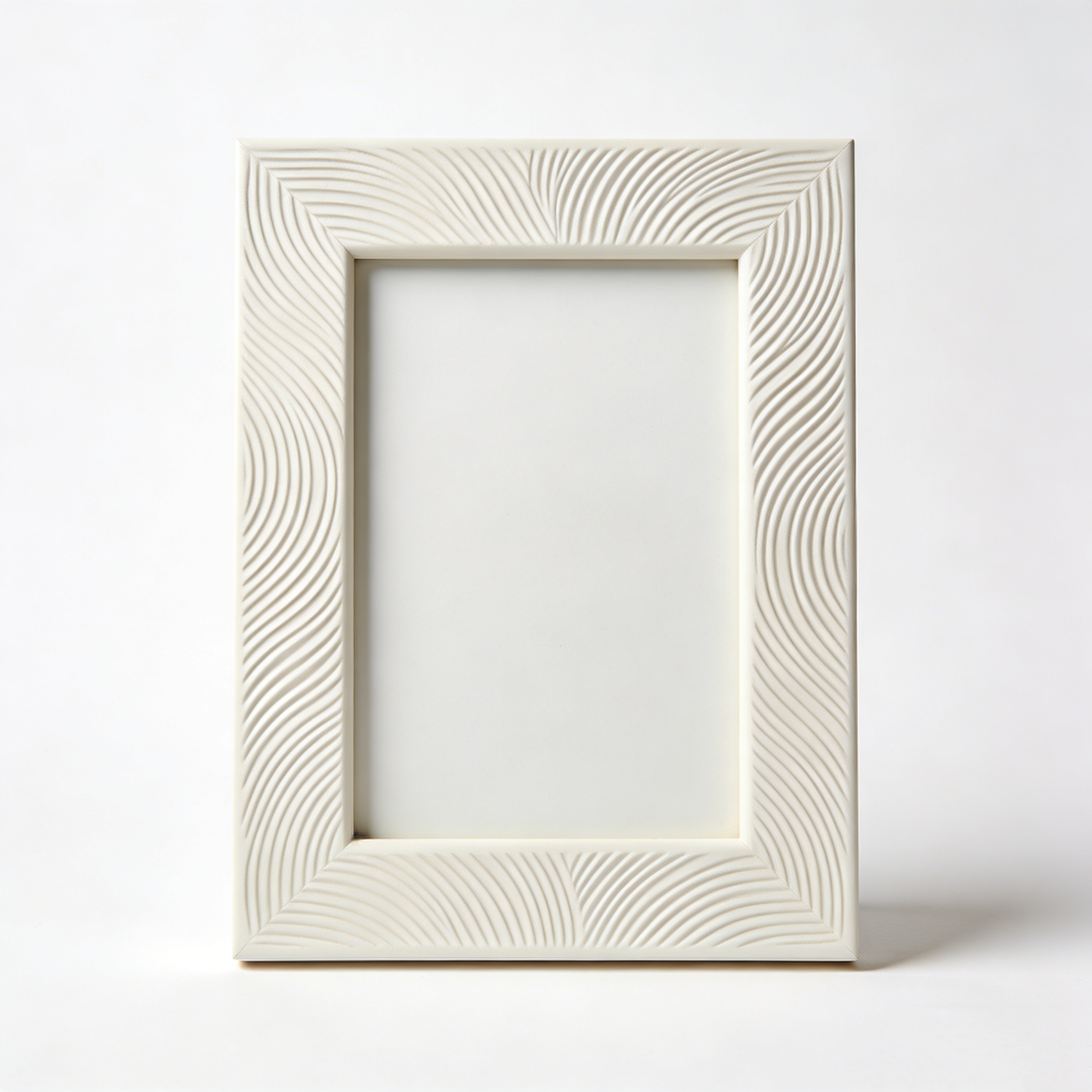 Radial Wave Relief White Photo Frame