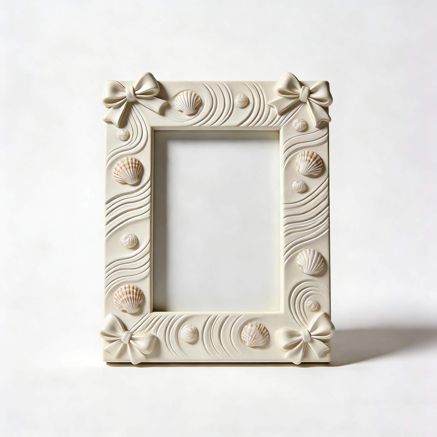 Nautical Style Bow & Shell Relief Photo Frame