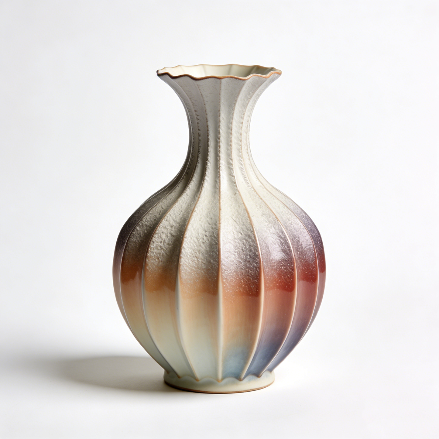 Kiln-Transformed Gradient Striped Yuhuchun Vase