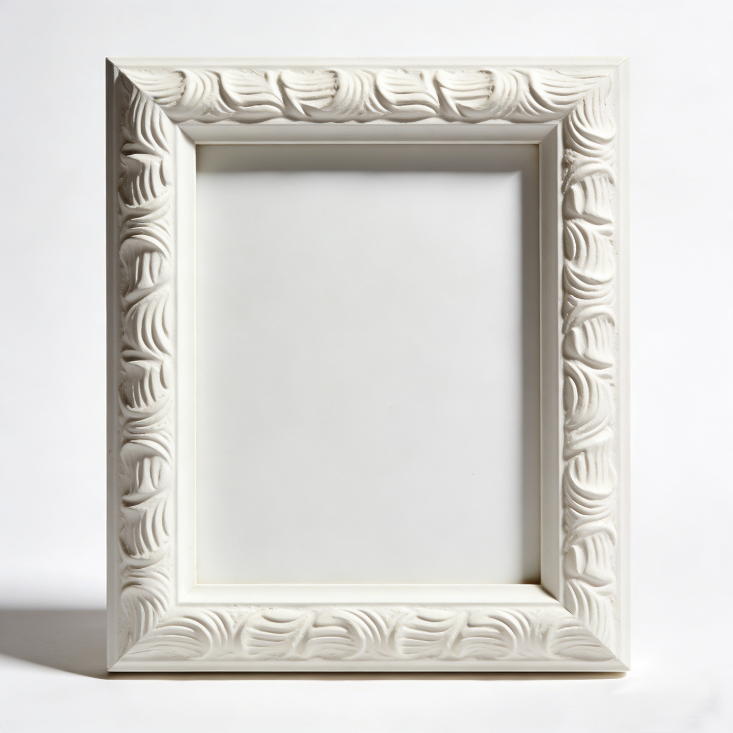 Leaf Texture Relief White Photo Frame