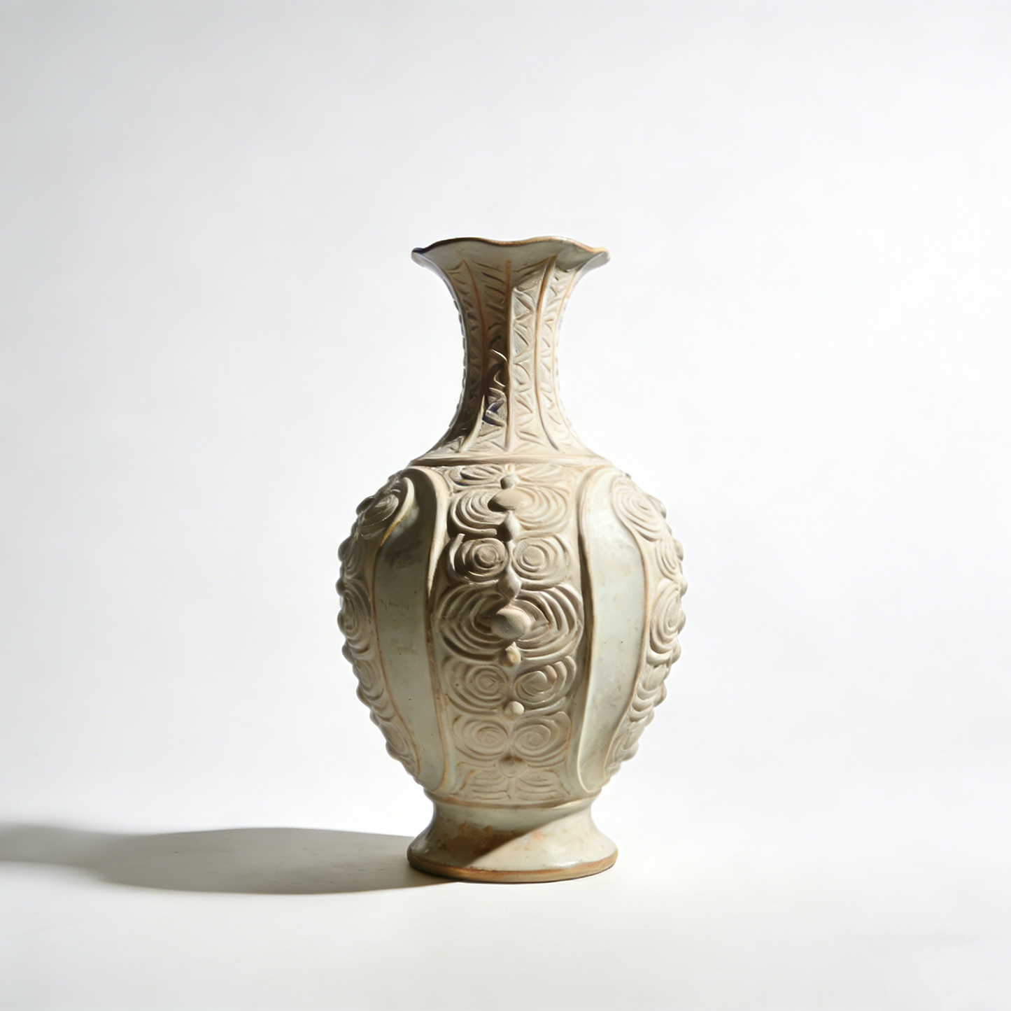 Retro Carved Celadon Display Vase