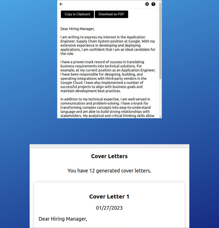 Cover Letter Generator AI Extension
