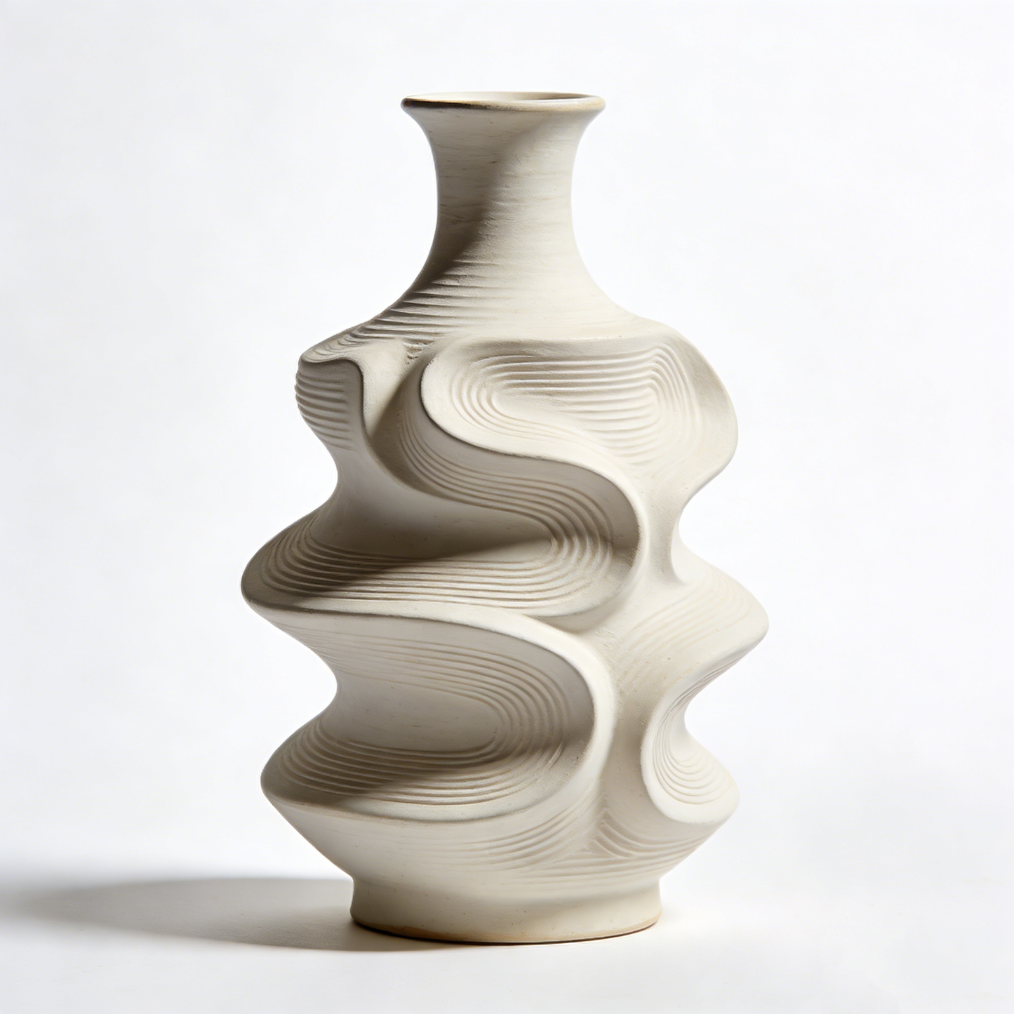 Flowing Wave Texture Ceramic Art Vase