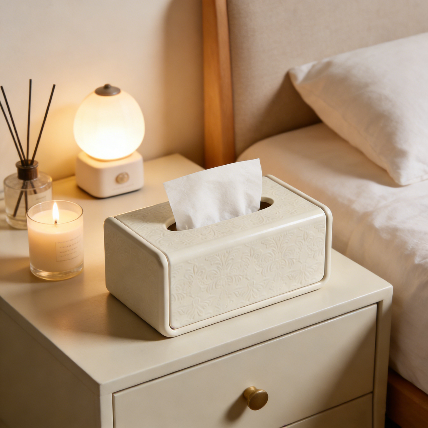 Creamy Textured Tissue Box