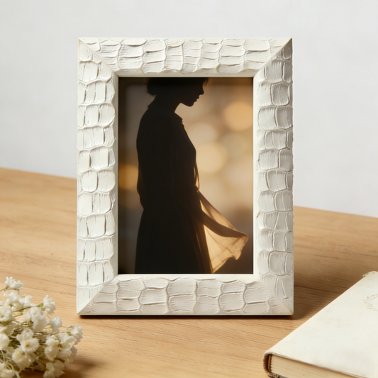 Stone Texture Imitation White Photo Frame