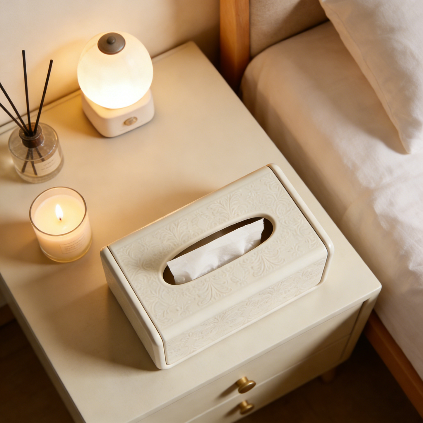 Creamy Textured Tissue Box