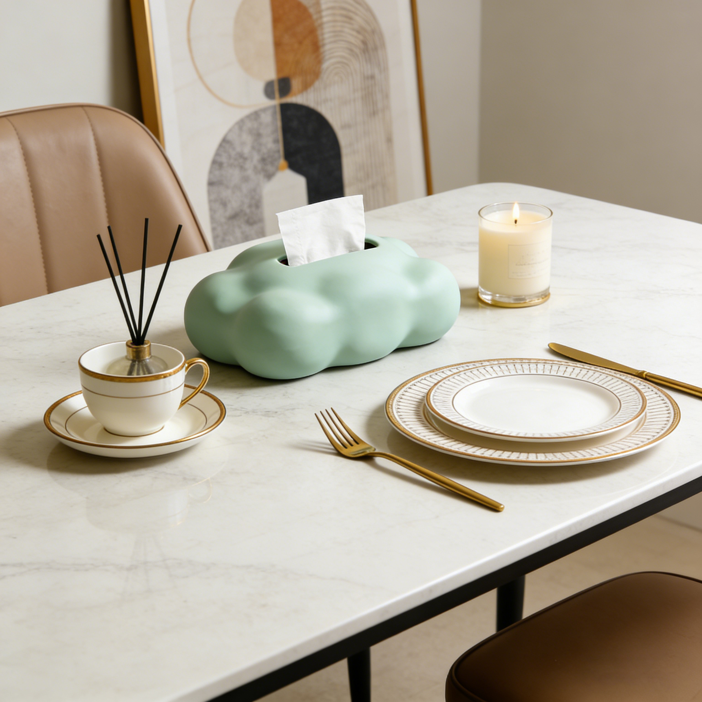 Mint Green Cloud Tissue Box