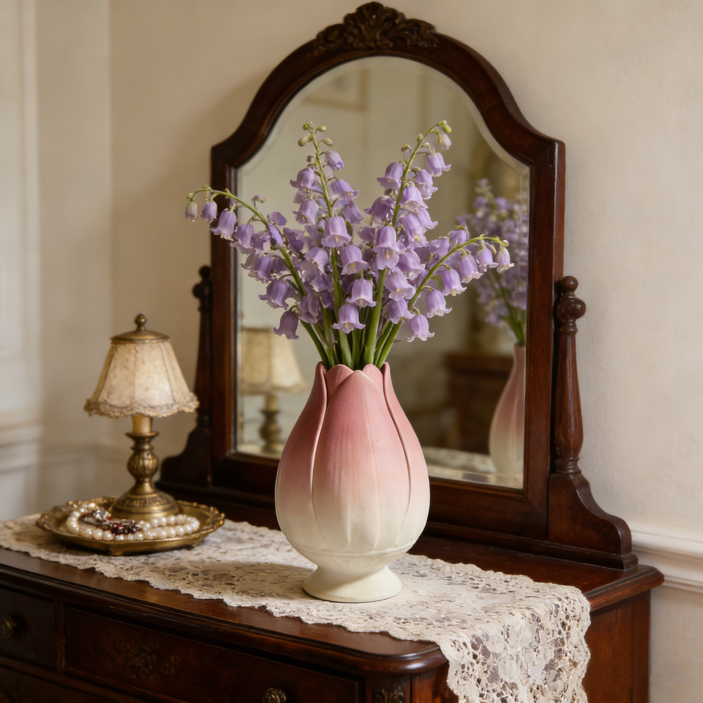 Blush Pink Tulip Bud Vase