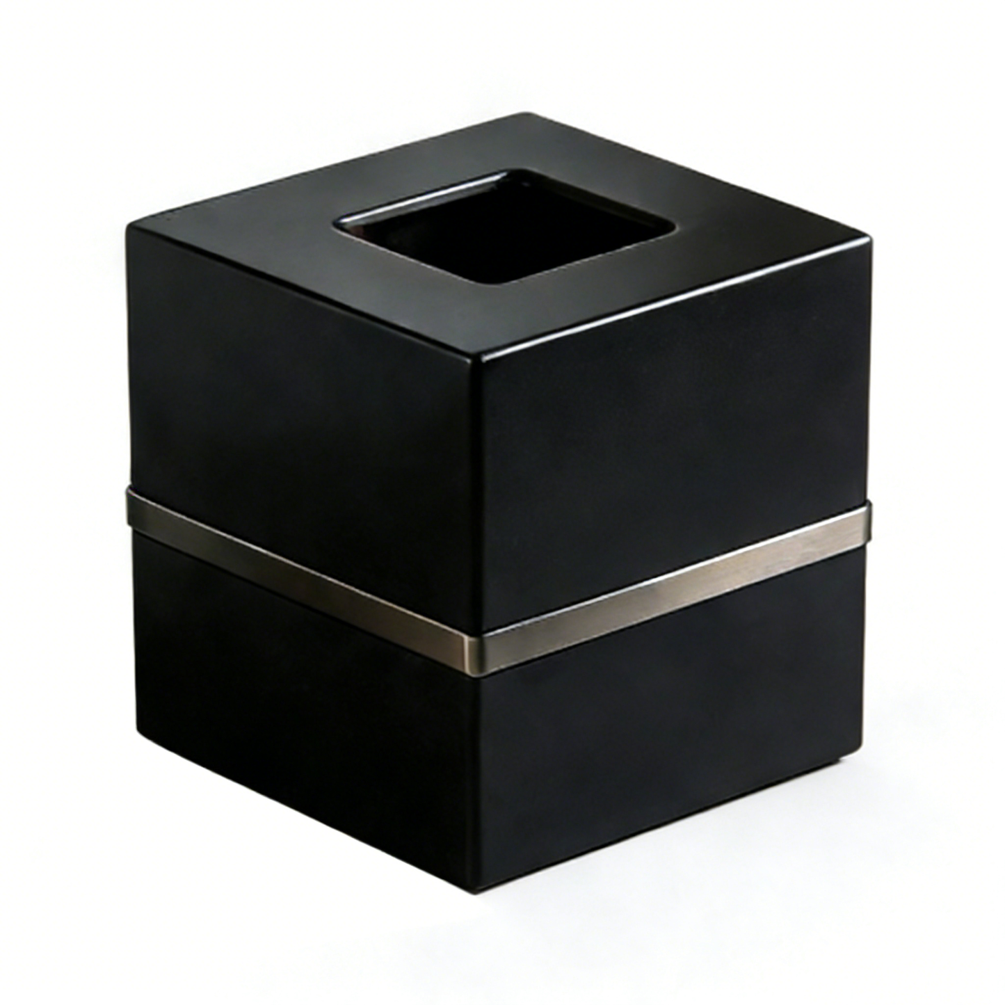 Black and Gold Color-Blocked Tissue Box