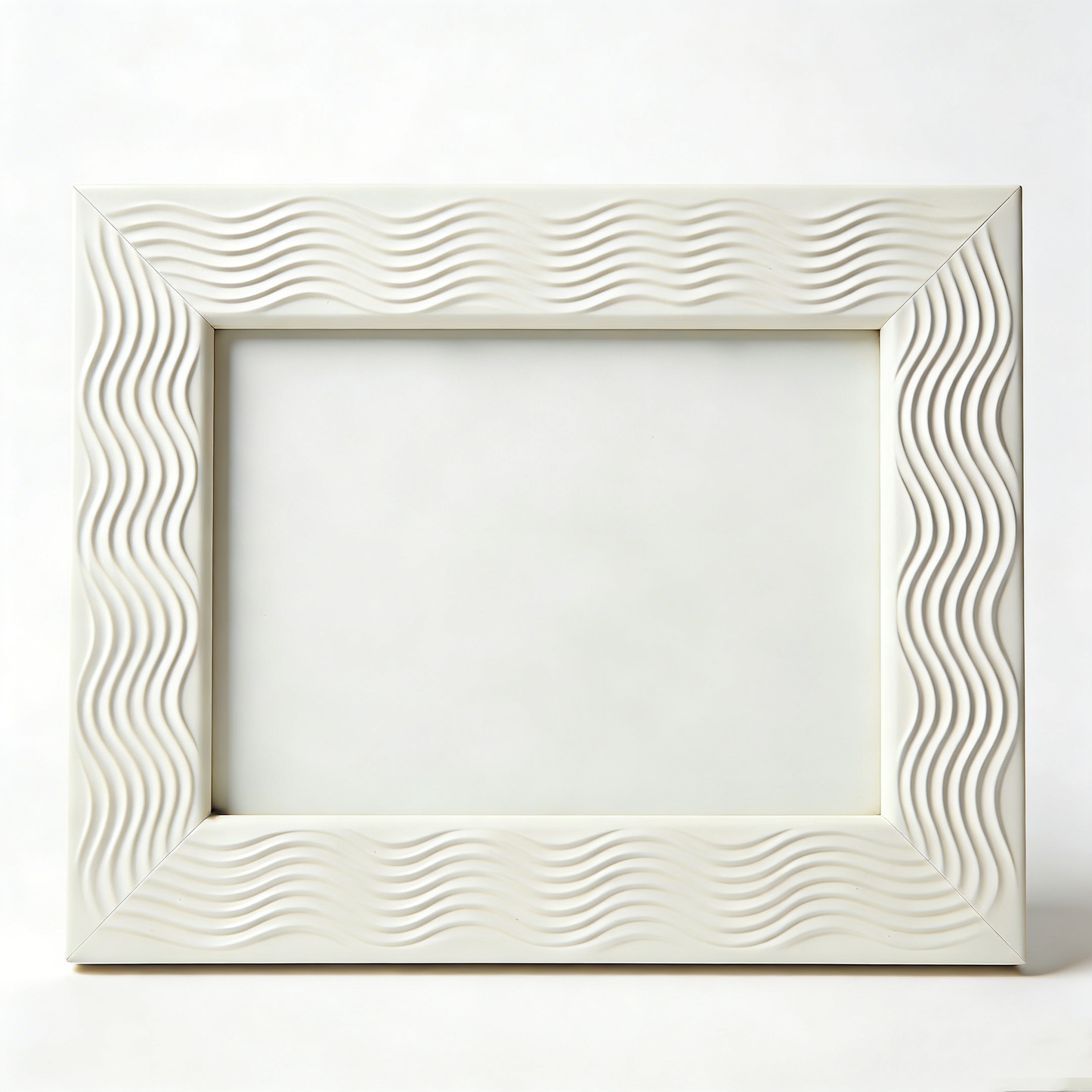 3D Wave Pattern Relief White Photo Frame