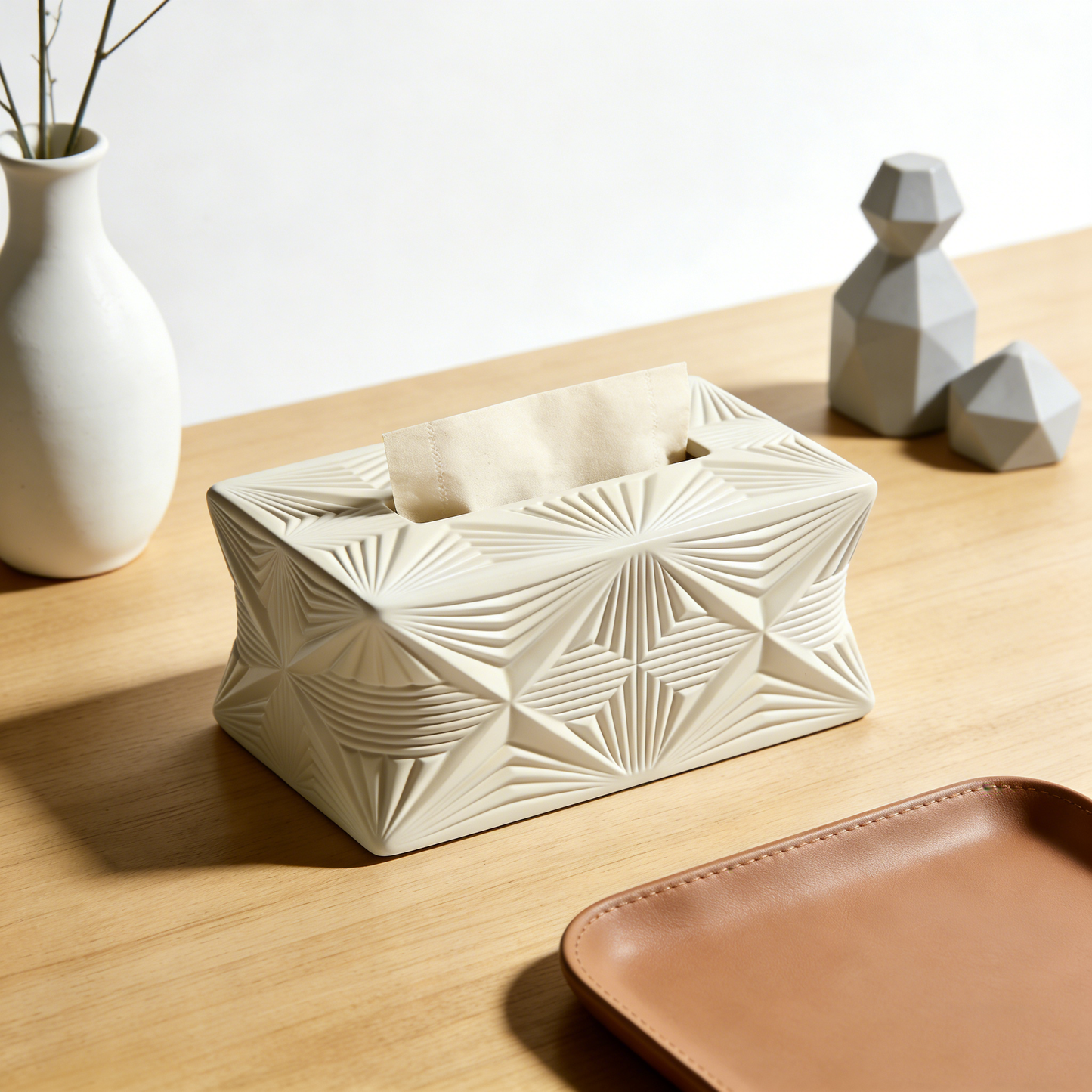 3D Radial Pattern Art Tissue Box