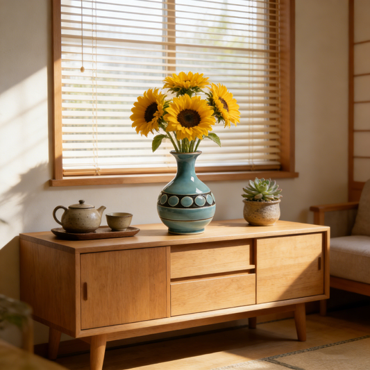 Turquoise Polka Dot Vase